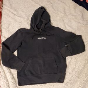 Plain black hollister hoodie men's small